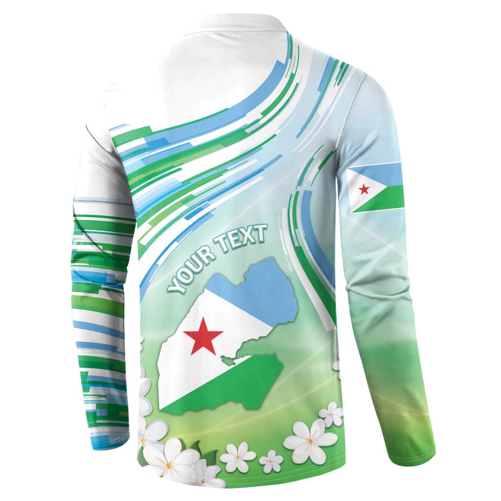 Personalised Djibouti Button Sweatshirt Jabuuti Emblem With Jasmine