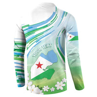 Personalised Djibouti Button Sweatshirt Jabuuti Emblem With Jasmine
