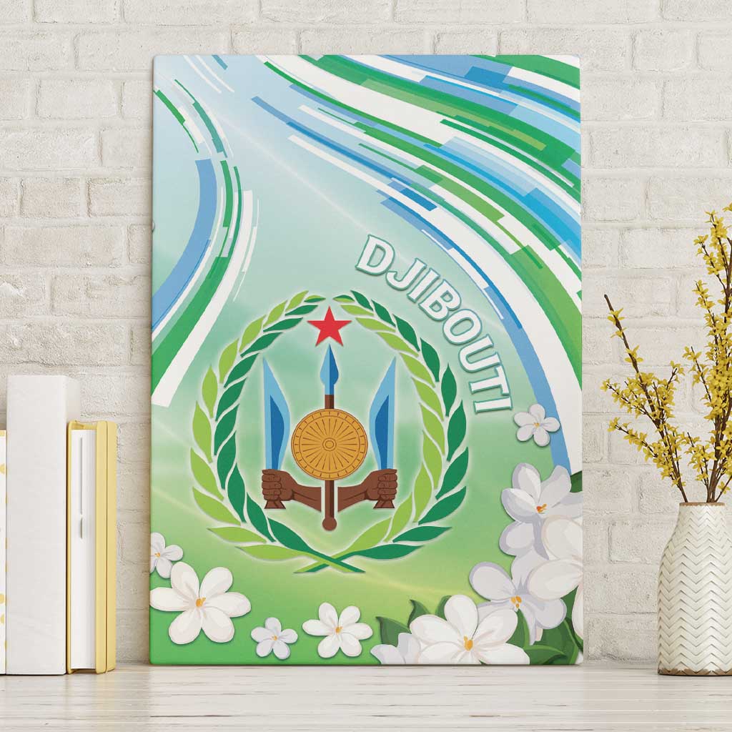 Djibouti Canvas Wall Art Jabuuti Emblem With Jasmine