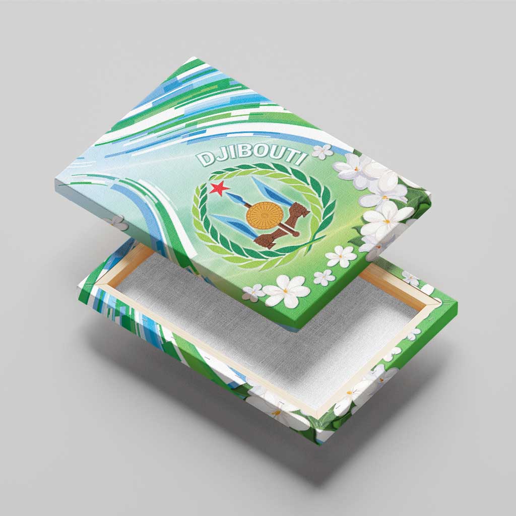 Djibouti Canvas Wall Art Jabuuti Emblem With Jasmine