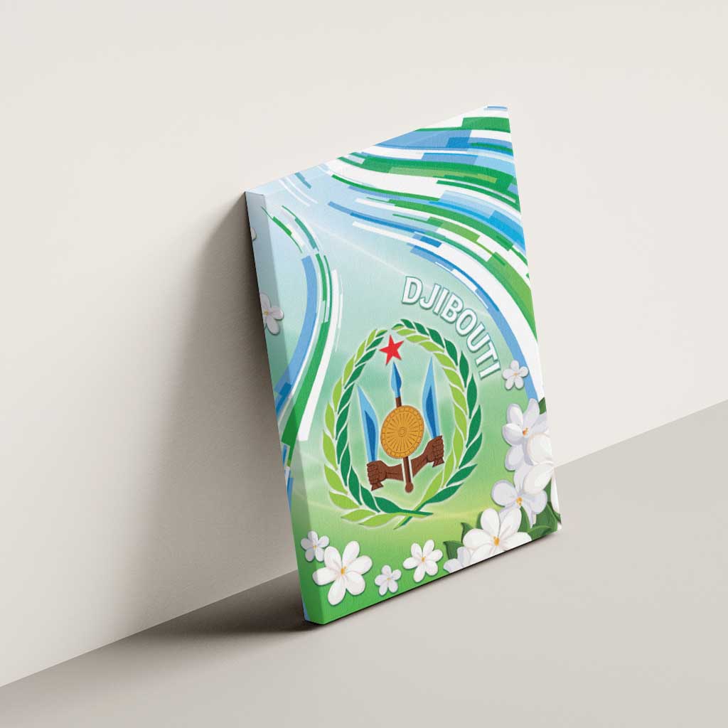 Djibouti Canvas Wall Art Jabuuti Emblem With Jasmine