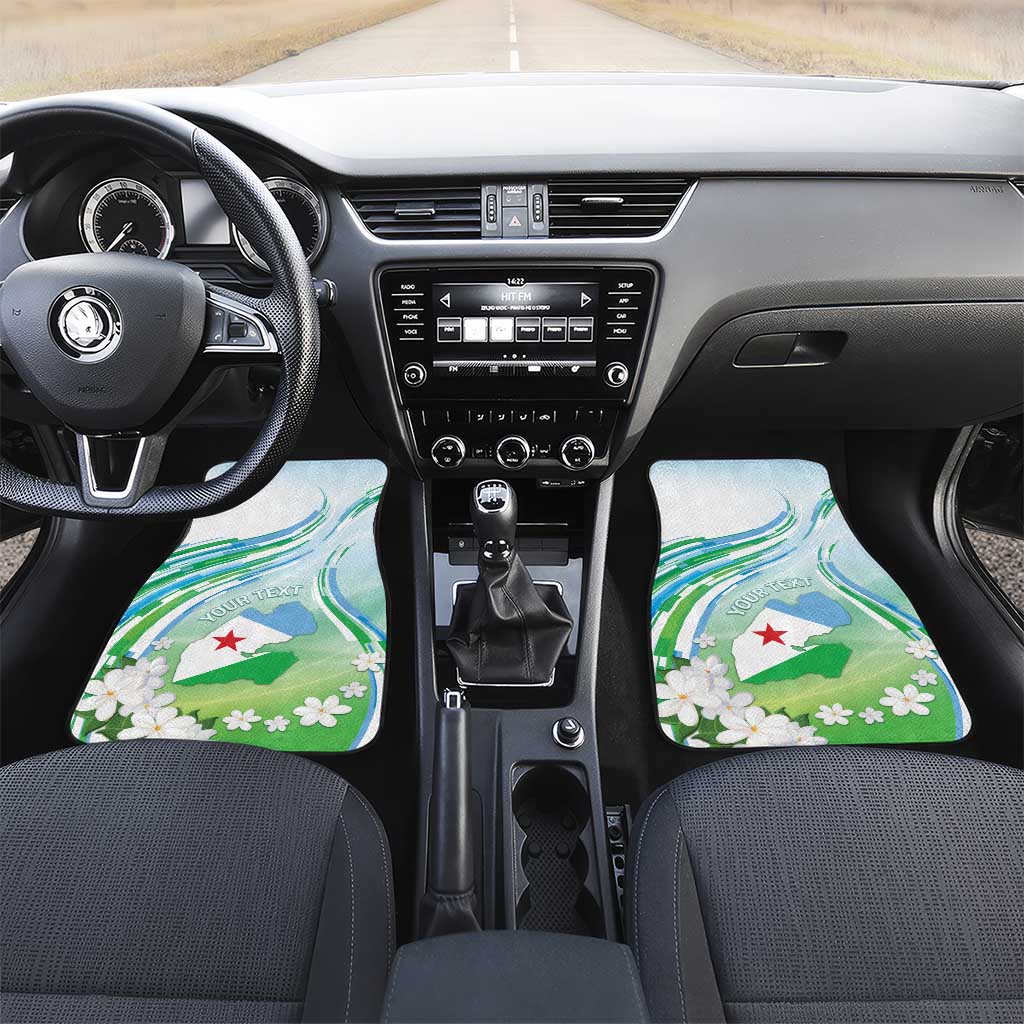 Djibouti Car Mats Jabuuti Emblem With Jasmine