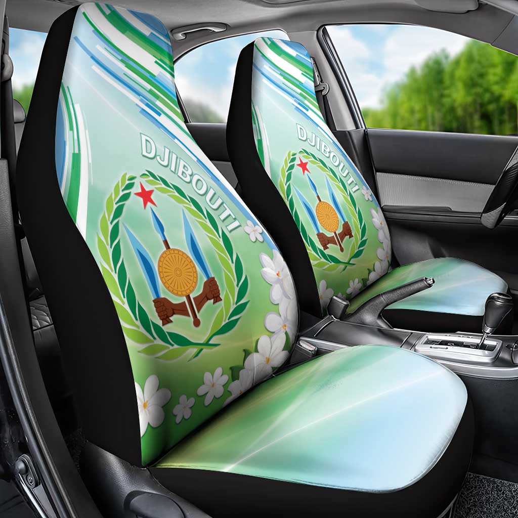 Djibouti Car Seat Cover Jabuuti Emblem With Jasmine