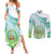 Personalised Djibouti Couples Matching Summer Maxi Dress and Long Sleeve Button Shirt Jabuuti Emblem With Jasmine