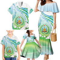 Personalised Djibouti Family Matching Mermaid Dress and Hawaiian Shirt Jabuuti Emblem With Jasmine