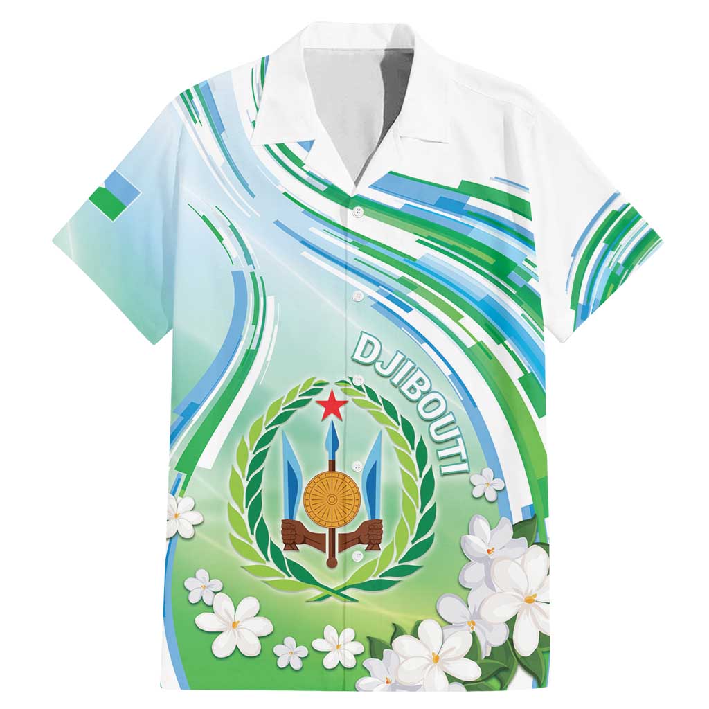 Personalised Djibouti Family Matching Mermaid Dress and Hawaiian Shirt Jabuuti Emblem With Jasmine