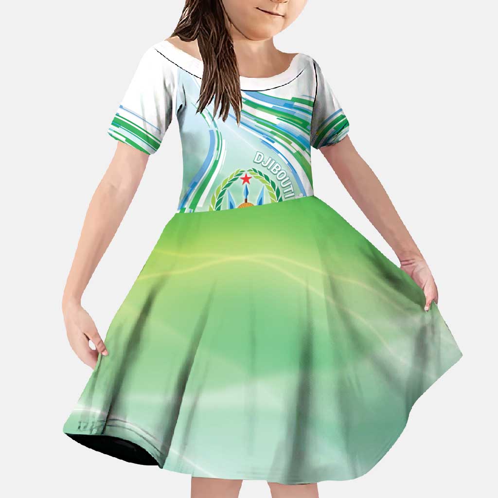 Personalised Djibouti Family Matching Off Shoulder Maxi Dress and Hawaiian Shirt Jabuuti Emblem With Jasmine