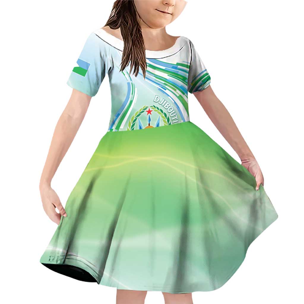 Personalised Djibouti Family Matching Off Shoulder Short Dress and Hawaiian Shirt Jabuuti Emblem With Jasmine