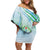 Personalised Djibouti Family Matching Off Shoulder Short Dress and Hawaiian Shirt Jabuuti Emblem With Jasmine