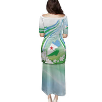 Personalised Djibouti Family Matching Puletasi and Hawaiian Shirt Jabuuti Emblem With Jasmine