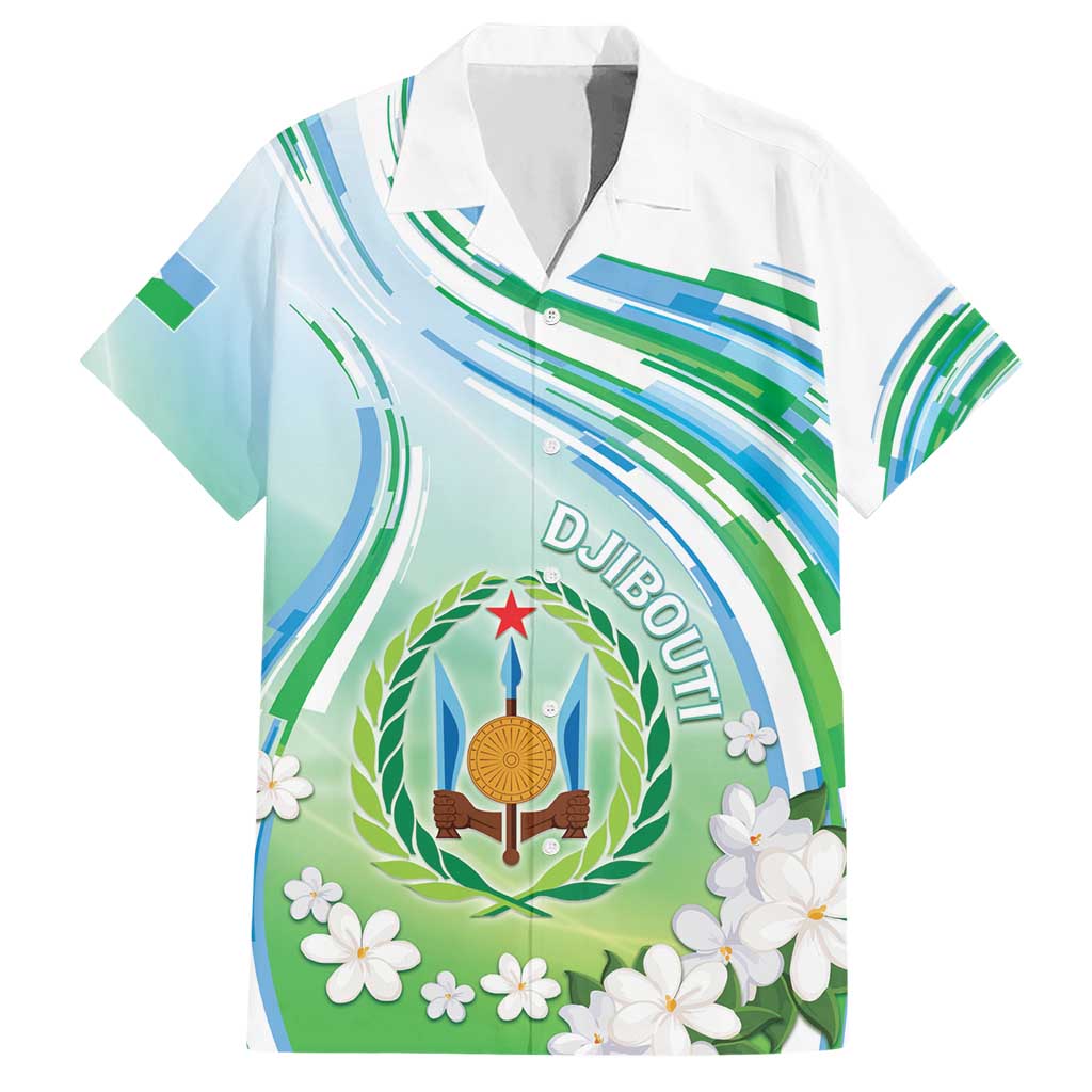 Personalised Djibouti Hawaiian Shirt Jabuuti Emblem With Jasmine