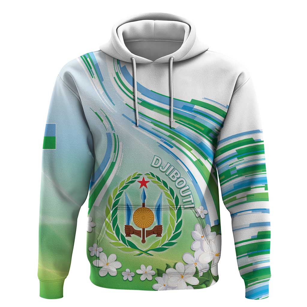 Personalised Djibouti Hoodie Jabuuti Emblem With Jasmine