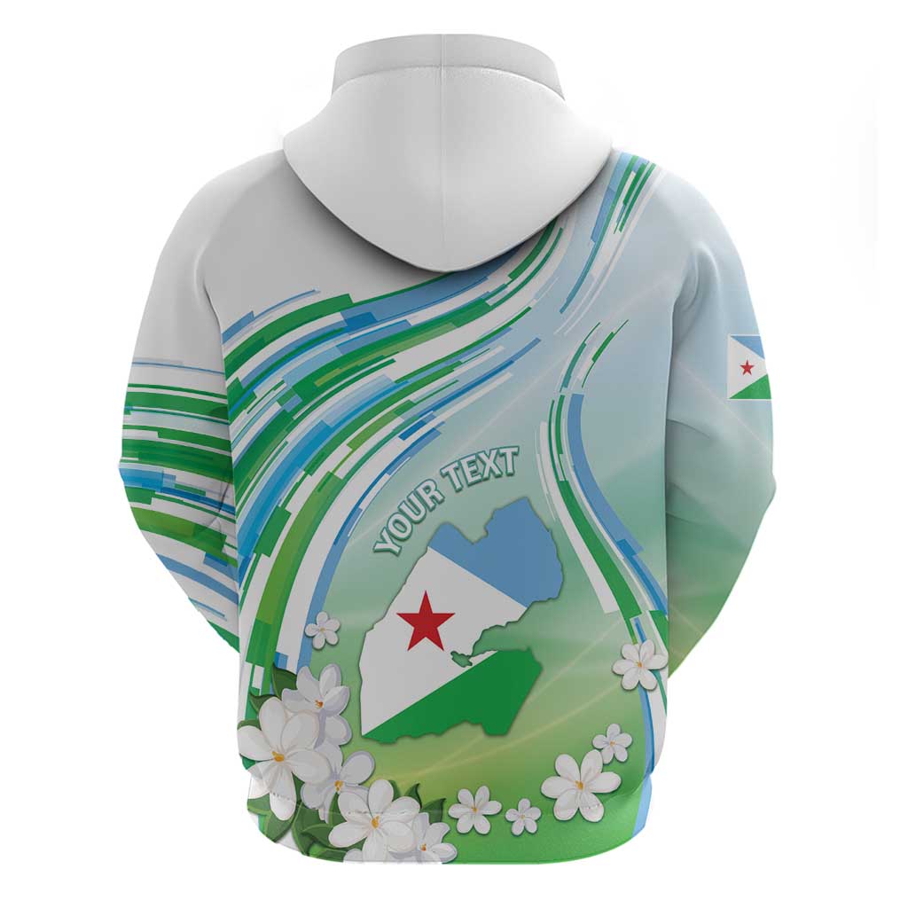 Personalised Djibouti Hoodie Jabuuti Emblem With Jasmine