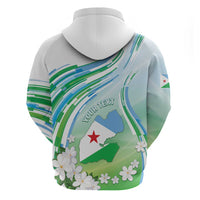 Personalised Djibouti Hoodie Jabuuti Emblem With Jasmine