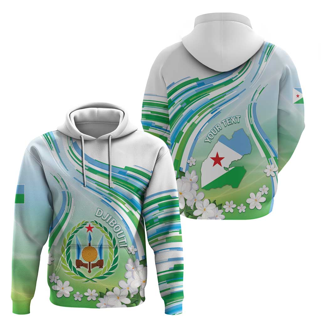 Personalised Djibouti Hoodie Jabuuti Emblem With Jasmine