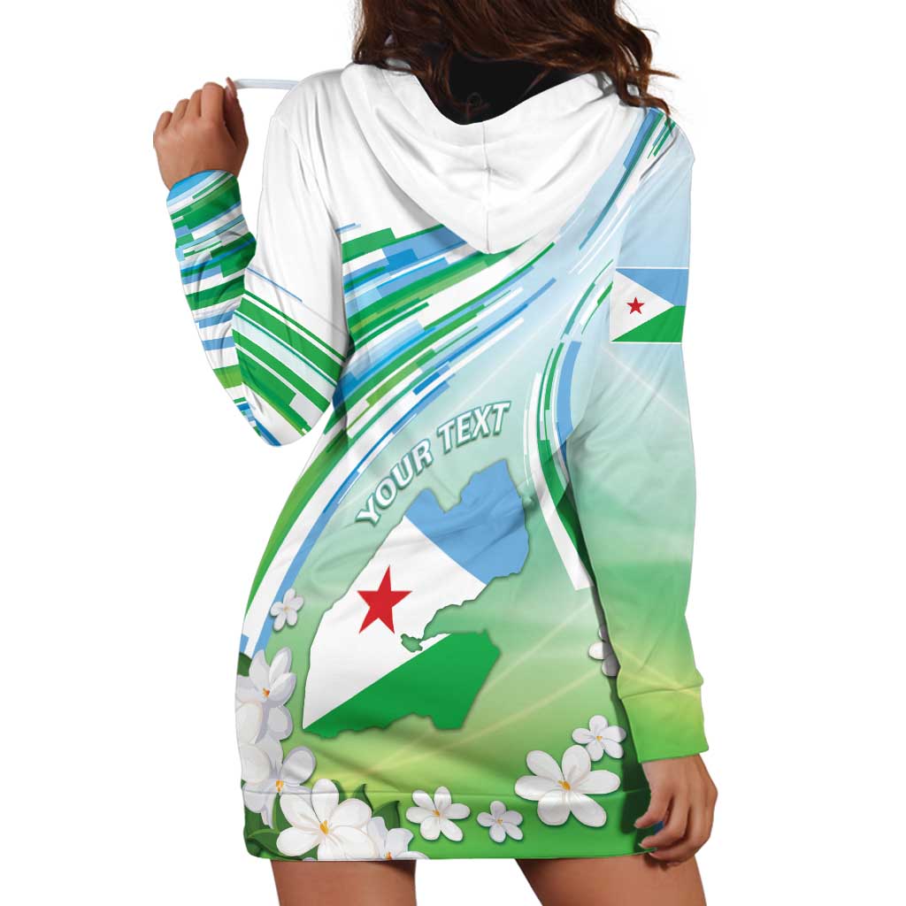 Personalised Djibouti Hoodie Dress Jabuuti Emblem With Jasmine