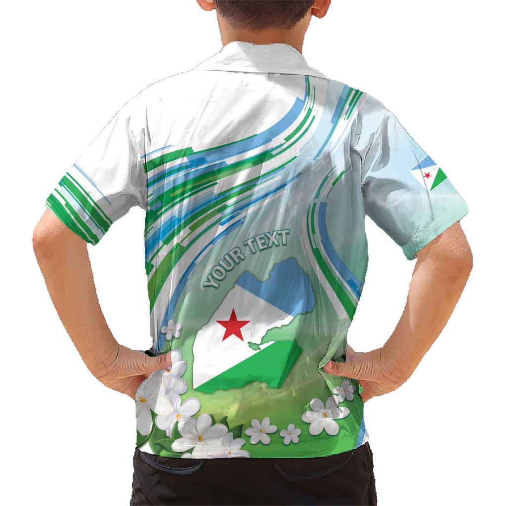 Personalised Djibouti Kid Hawaiian Shirt Jabuuti Emblem With Jasmine