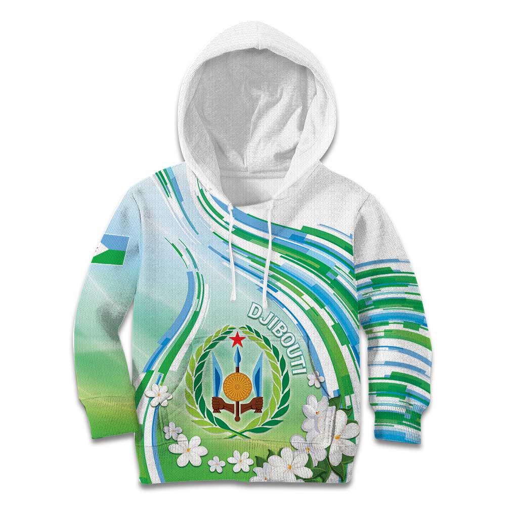 Personalised Djibouti Kid Hoodie Jabuuti Emblem With Jasmine