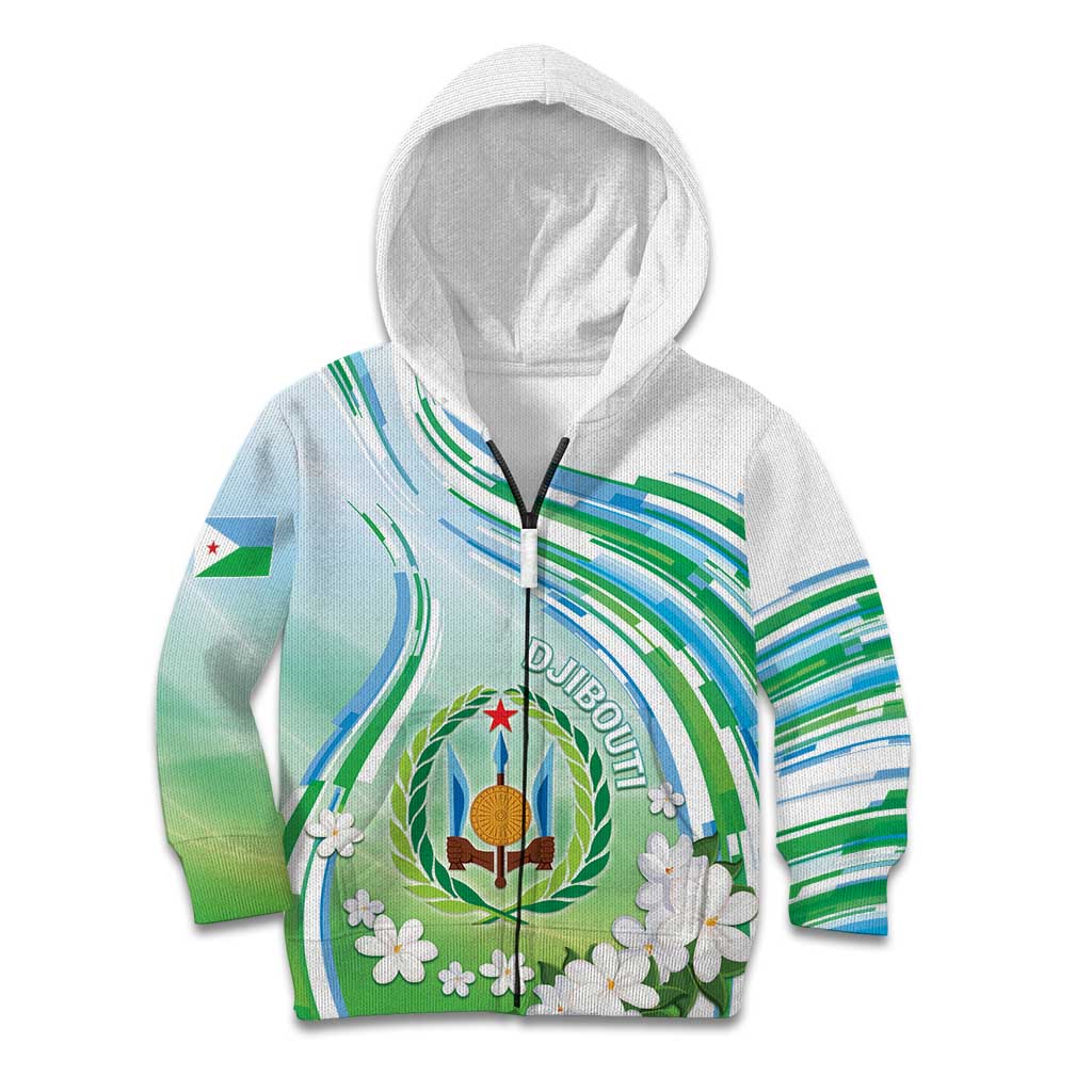 Personalised Djibouti Kid Hoodie Jabuuti Emblem With Jasmine