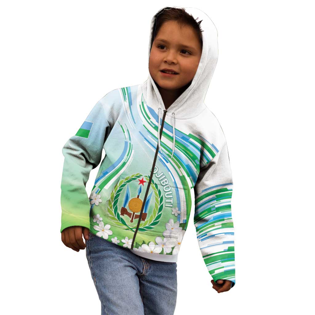 Personalised Djibouti Kid Hoodie Jabuuti Emblem With Jasmine