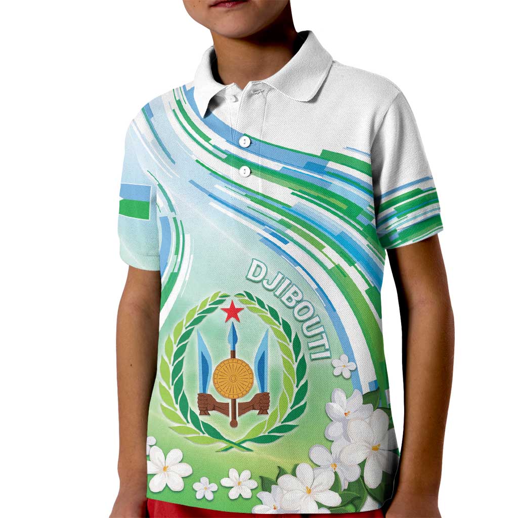 Personalised Djibouti Kid Polo Shirt Jabuuti Emblem With Jasmine