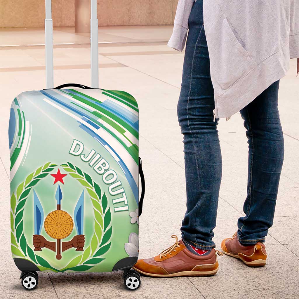 Djibouti Luggage Cover Jabuuti Emblem With Jasmine