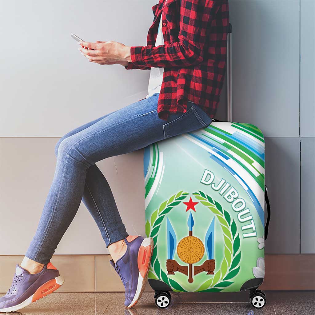 Djibouti Luggage Cover Jabuuti Emblem With Jasmine