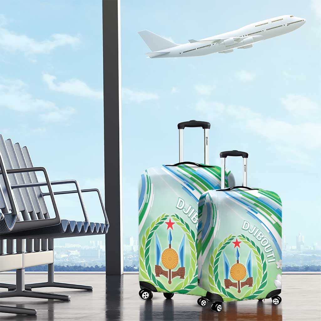 Djibouti Luggage Cover Jabuuti Emblem With Jasmine