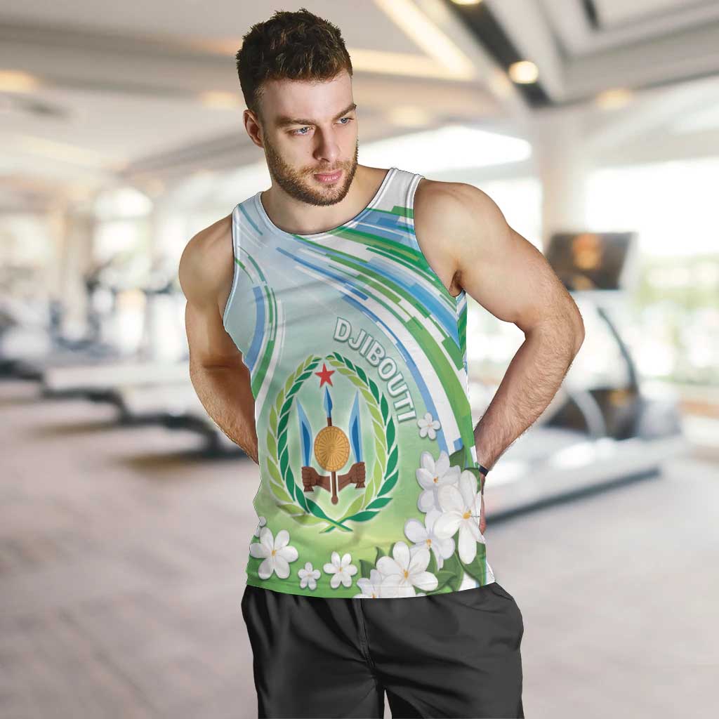 Personalised Djibouti Men Tank Top Jabuuti Emblem With Jasmine