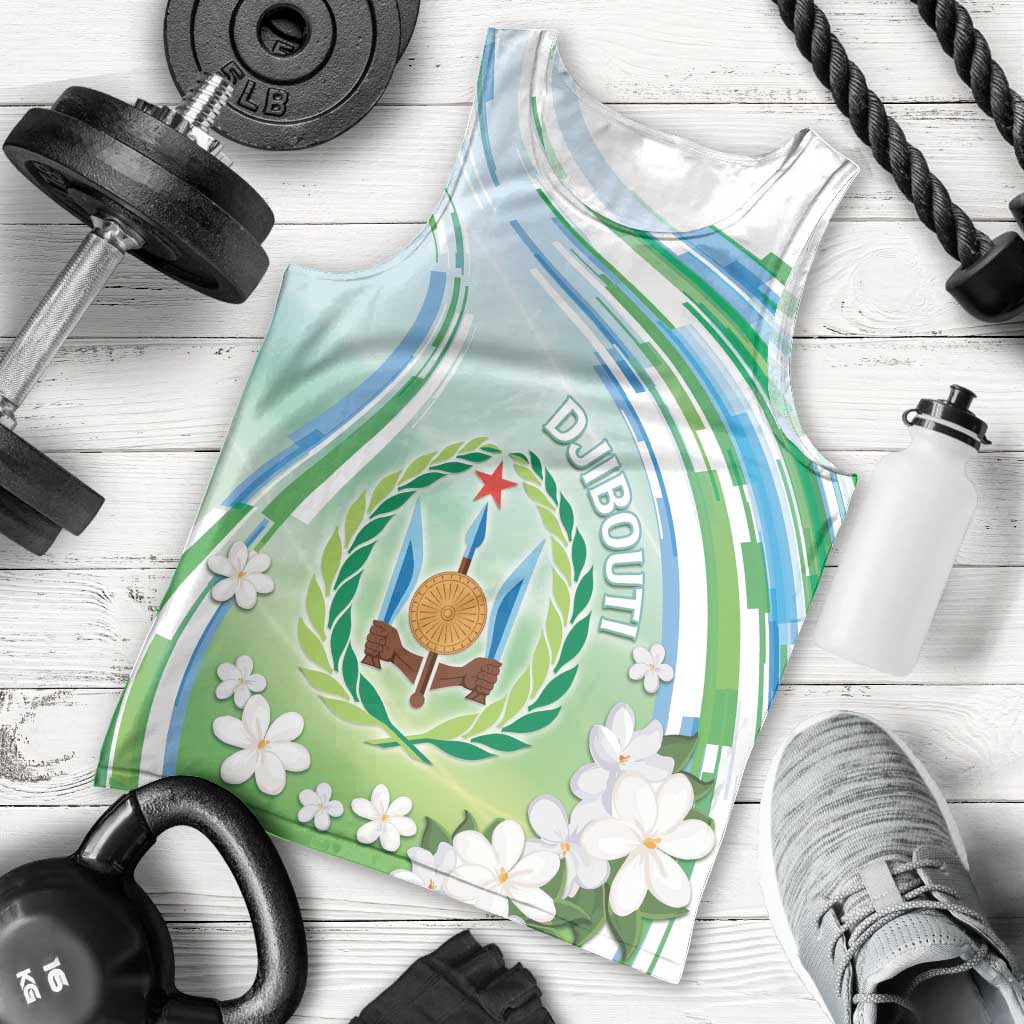 Personalised Djibouti Men Tank Top Jabuuti Emblem With Jasmine