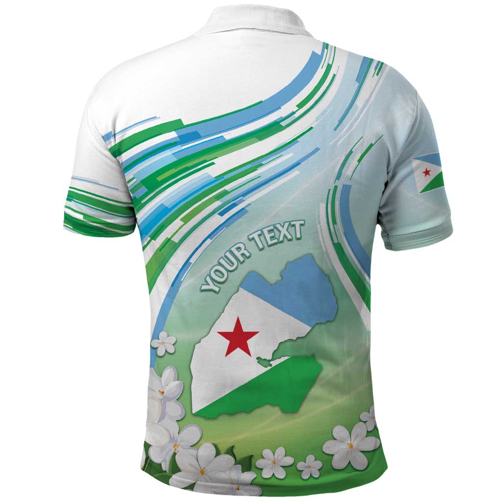 Personalised Djibouti Polo Shirt Jabuuti Emblem With Jasmine