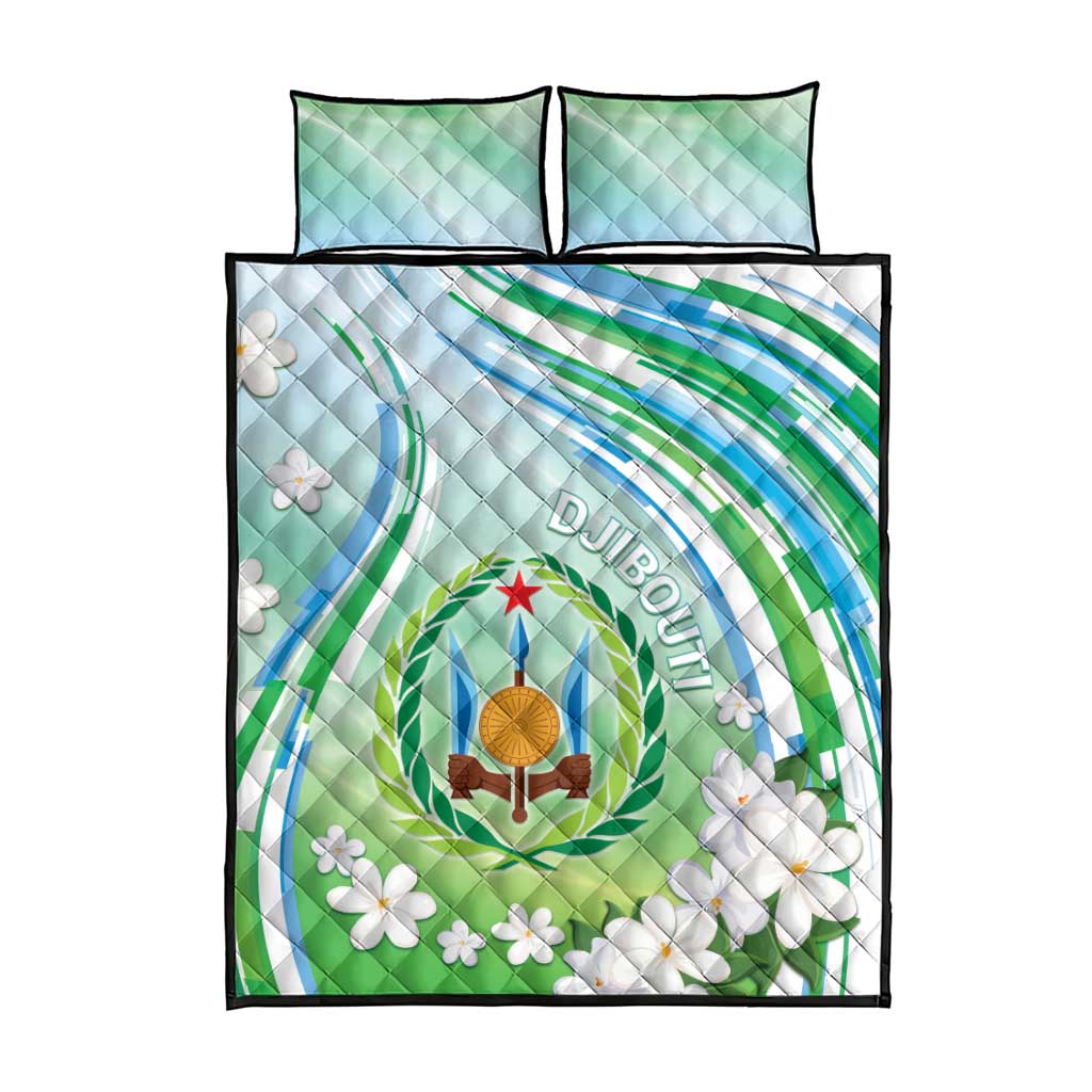 Djibouti Quilt Bed Set Jabuuti Emblem With Jasmine