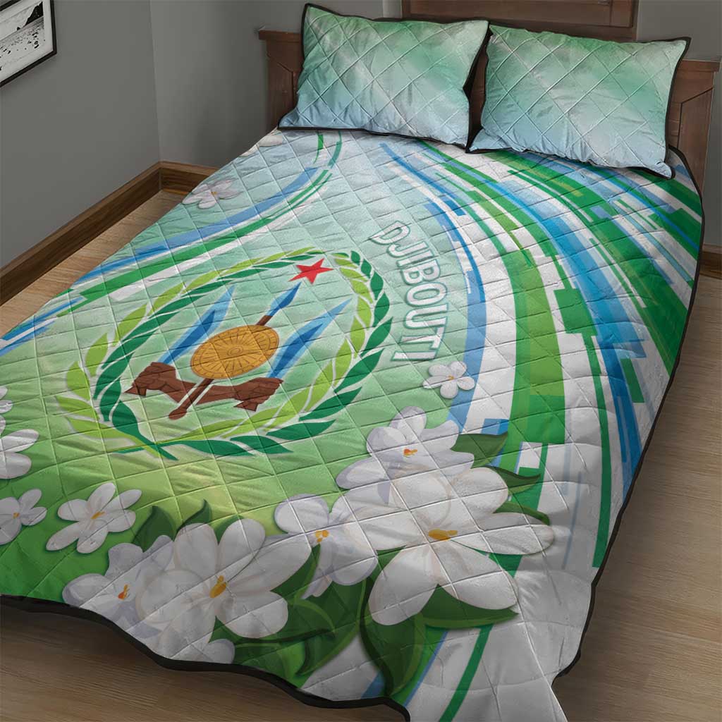 Djibouti Quilt Bed Set Jabuuti Emblem With Jasmine