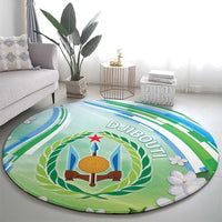 Djibouti Round Carpet Jabuuti Emblem With Jasmine