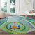 Djibouti Round Carpet Jabuuti Emblem With Jasmine