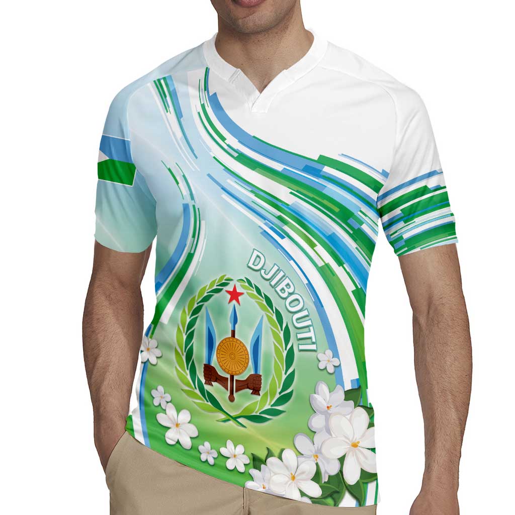 Personalised Djibouti Rugby Jersey Jabuuti Emblem With Jasmine