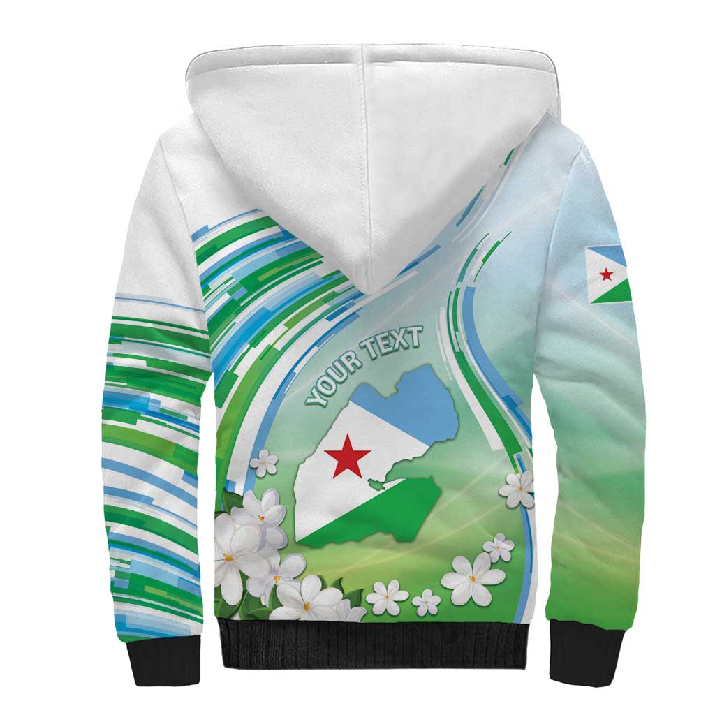 Personalised Djibouti Sherpa Hoodie Jabuuti Emblem With Jasmine