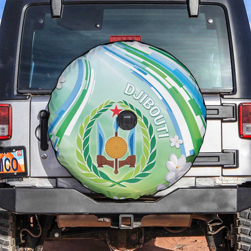 Djibouti Spare Tire Cover Jabuuti Emblem With Jasmine