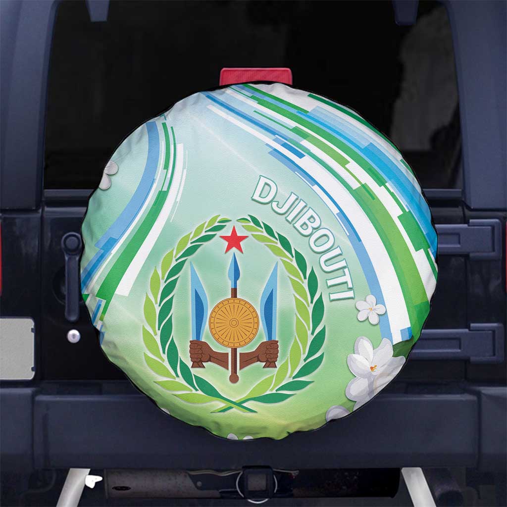 Djibouti Spare Tire Cover Jabuuti Emblem With Jasmine