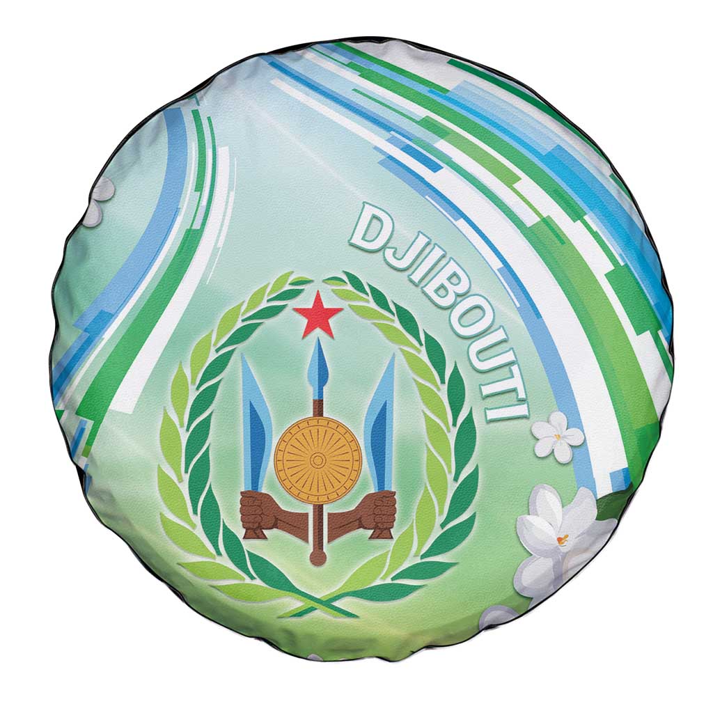 Djibouti Spare Tire Cover Jabuuti Emblem With Jasmine