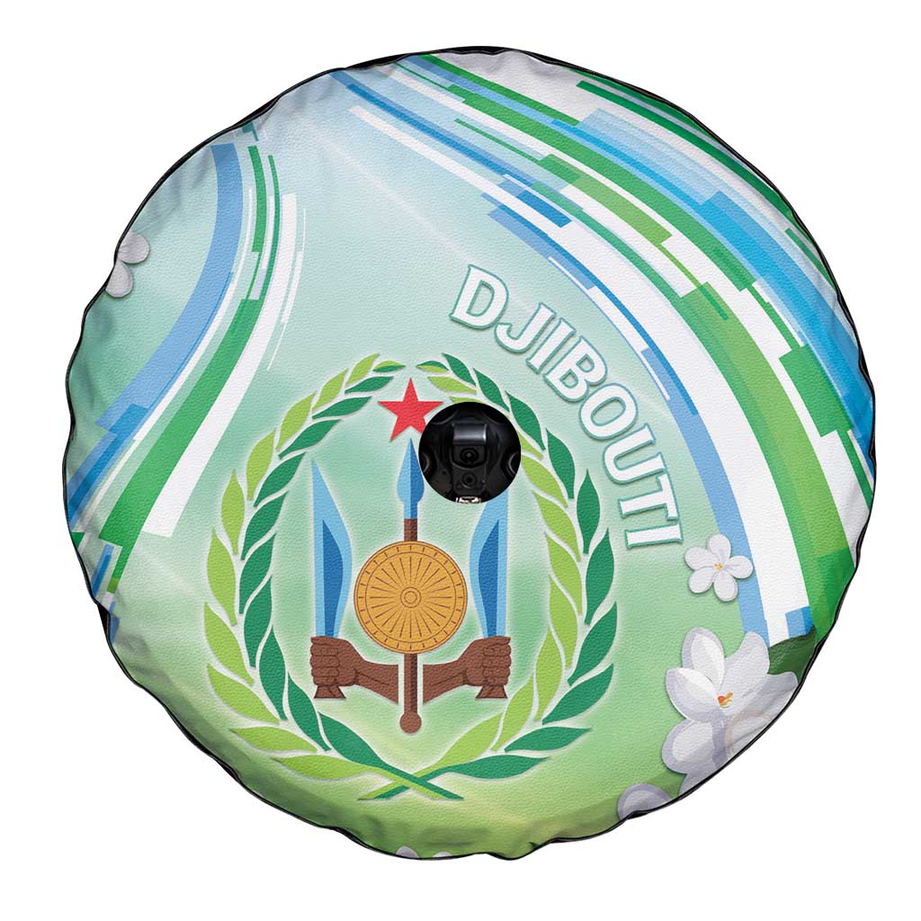 Djibouti Spare Tire Cover Jabuuti Emblem With Jasmine