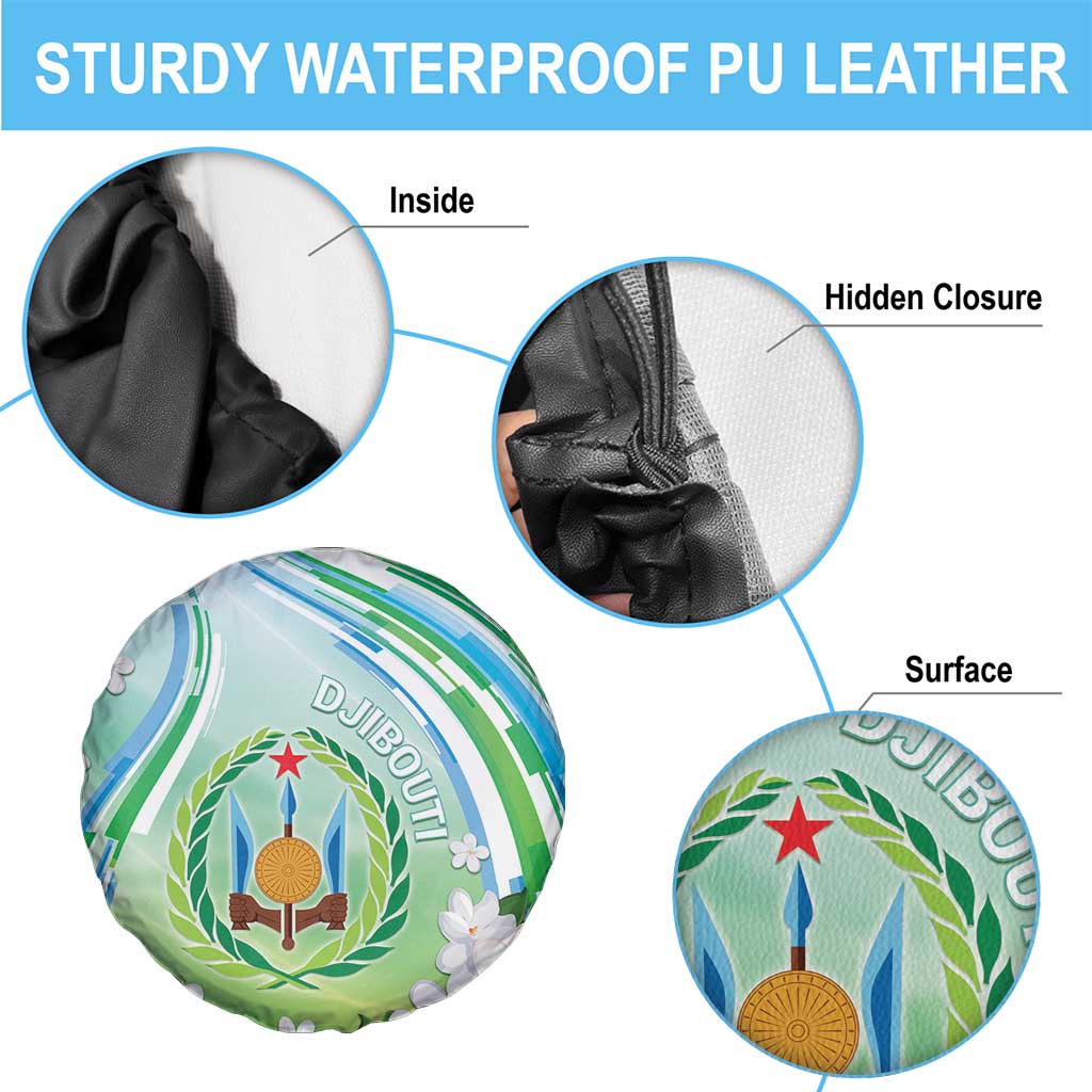 Djibouti Spare Tire Cover Jabuuti Emblem With Jasmine