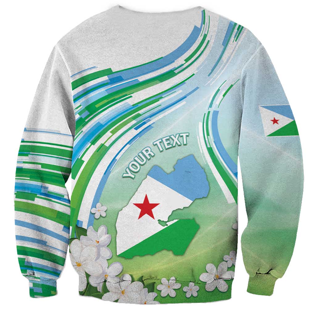 Personalised Djibouti Sweatshirt Jabuuti Emblem With Jasmine