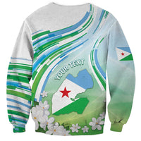 Personalised Djibouti Sweatshirt Jabuuti Emblem With Jasmine