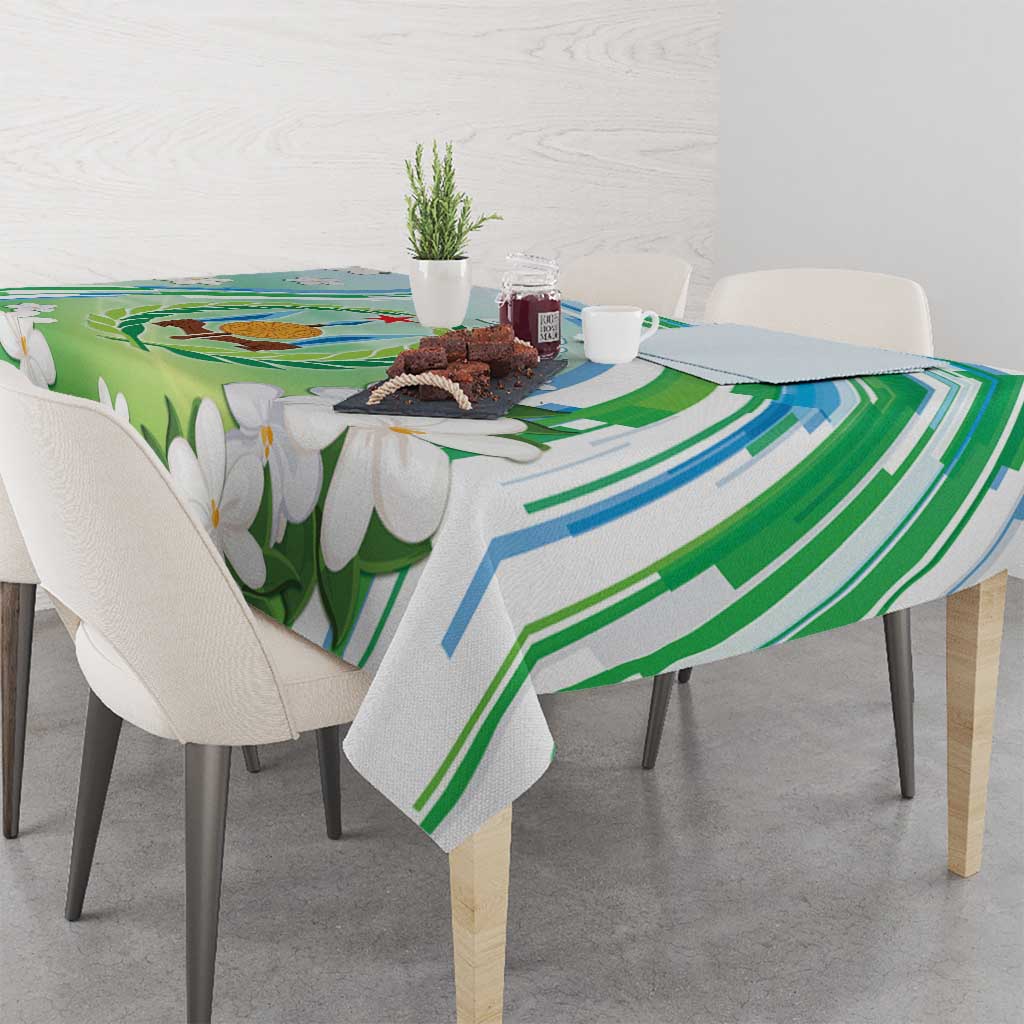 Djibouti Tablecloth Jabuuti Emblem With Jasmine