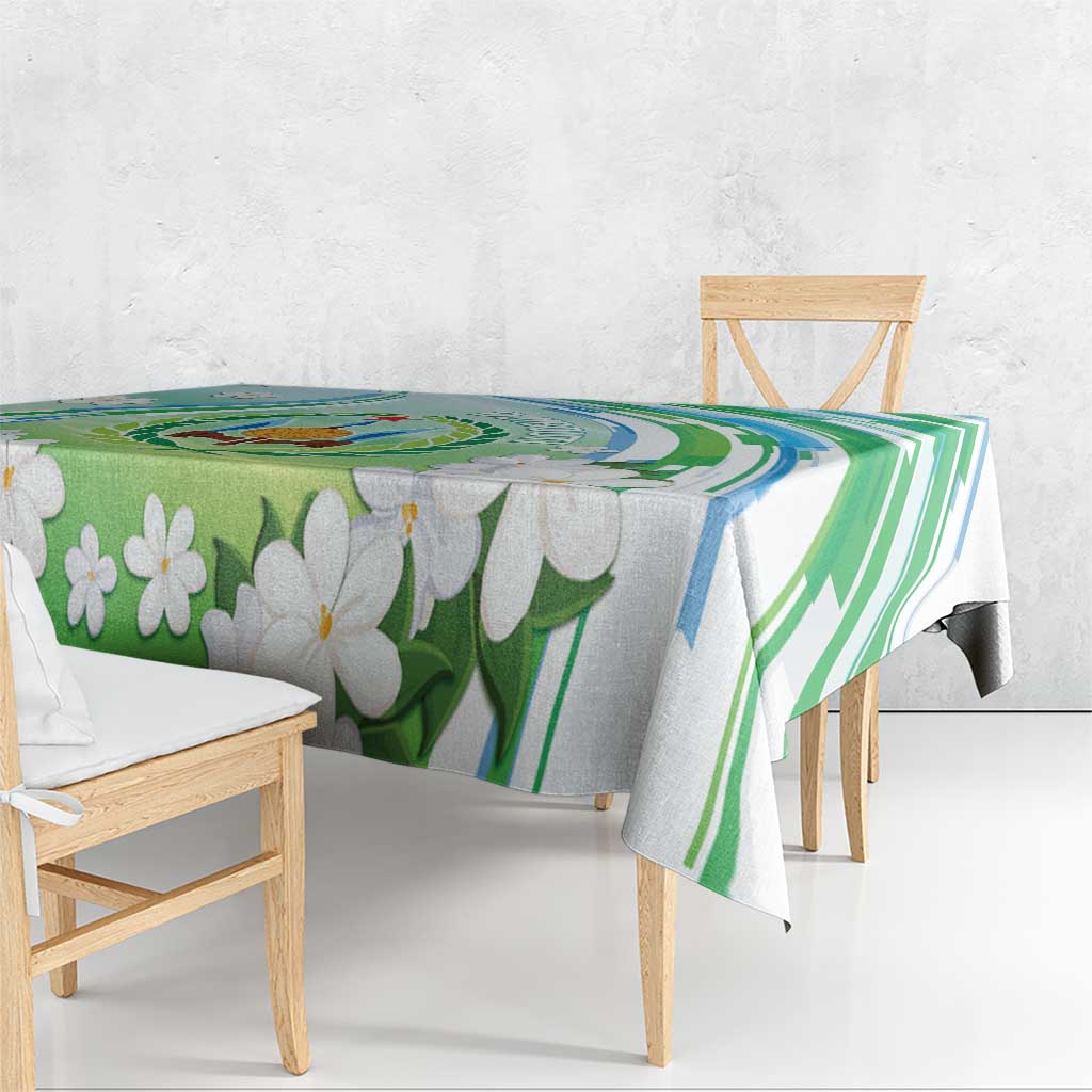 Djibouti Tablecloth Jabuuti Emblem With Jasmine