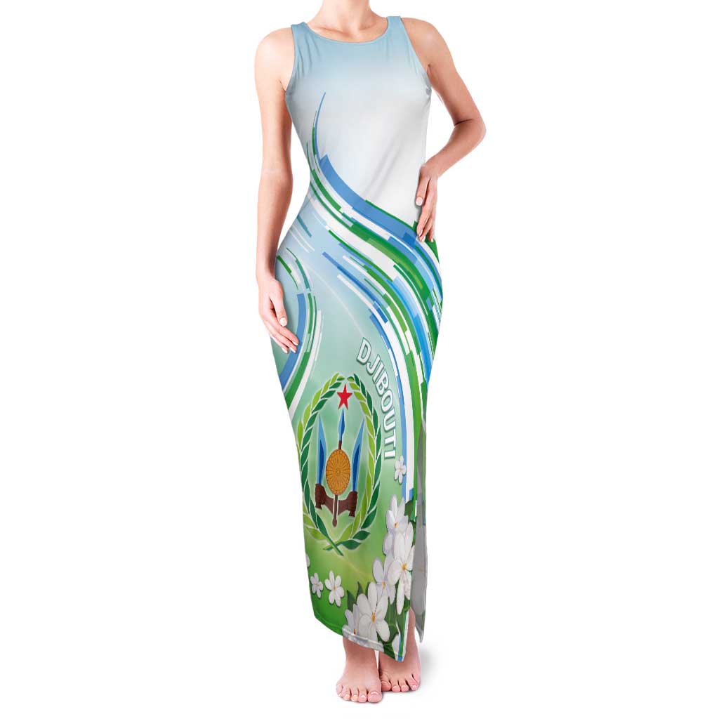 Personalised Djibouti Tank Maxi Dress Jabuuti Emblem With Jasmine