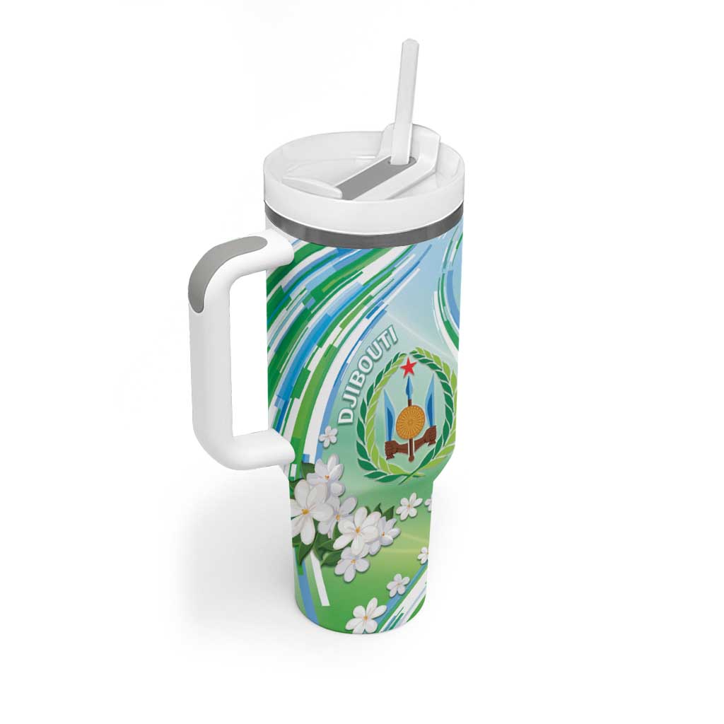 Personalised Djibouti Tumbler With Handle Jabuuti Emblem With Jasmine