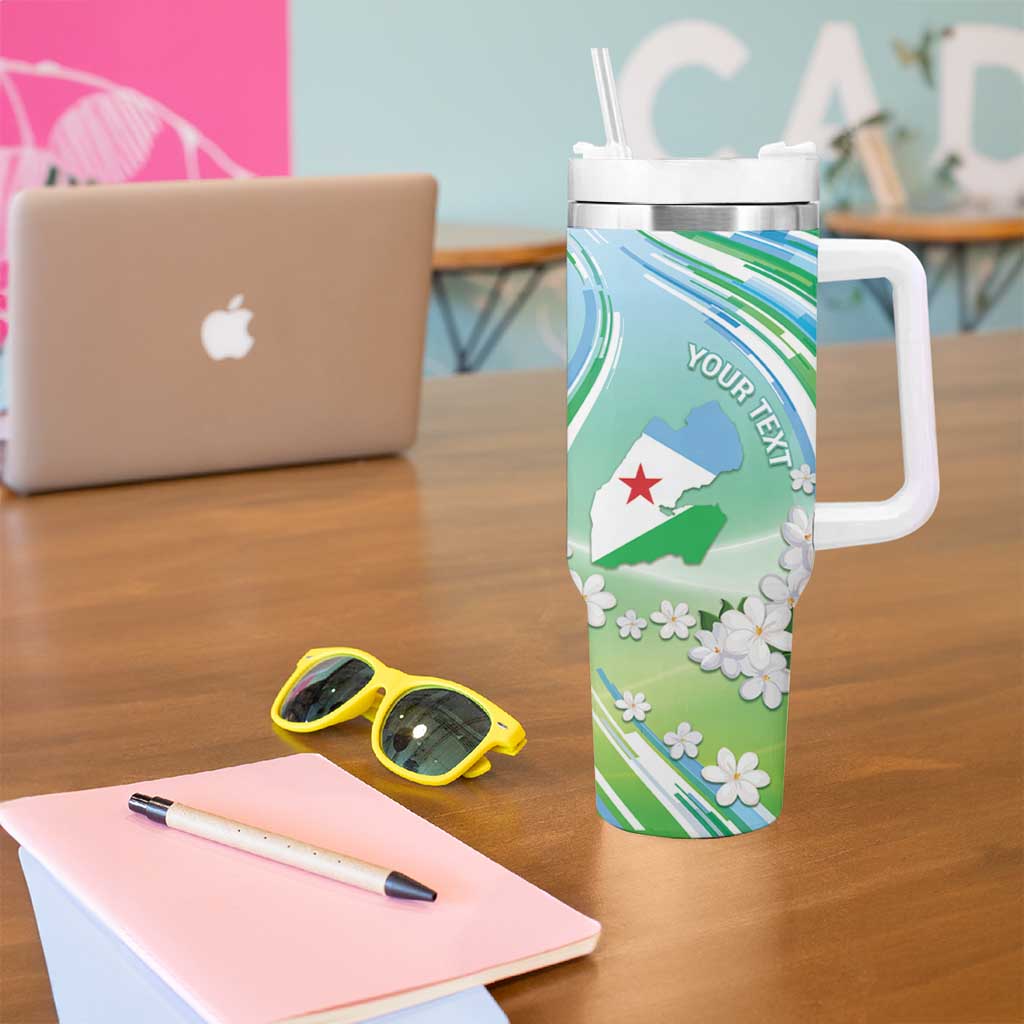 Personalised Djibouti Tumbler With Handle Jabuuti Emblem With Jasmine