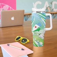 Personalised Djibouti Tumbler With Handle Jabuuti Emblem With Jasmine